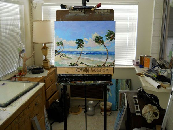 ATLANTIC COAST Seascape Florida Art Highwaymen Style  