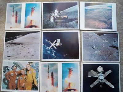 LOT OF 9 VINTAGE NASA PICTURES APOLLO 15, 17, SKYLAB 1 & 2 