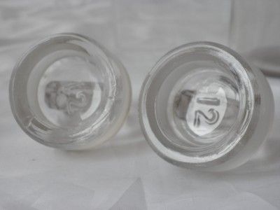 PAIR CLEAR GLASS PHARMACY APOTHECARY CHEMIST JAR BOTTLES  