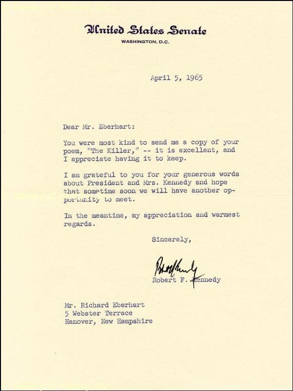 ROBERT F. KENNEDY   TYPED LETTER SIGNED 04/05/1965  