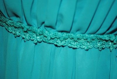 VINTAGE AQUA BLUE SEMIFORMAL STRAPPY SUN DRESS VTG EUC  