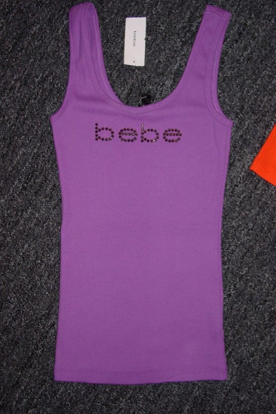 xs*s*m*l* BEAUTIFUL BEBE RHINESTONE LOGO tank top tons to choose 