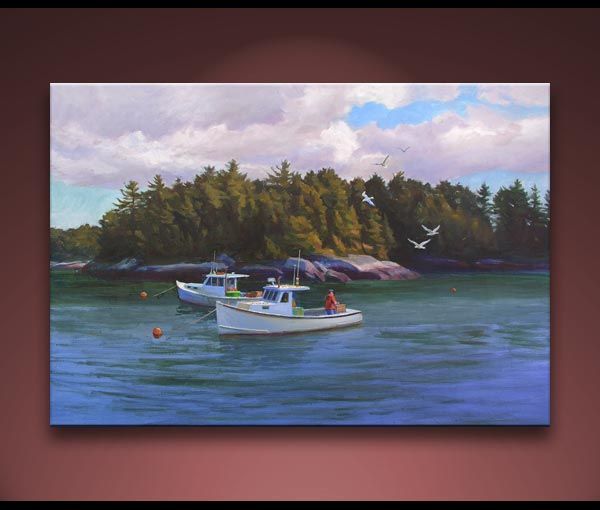 Lobster Boat Maine Fine Art Landscape Painting Bechler  