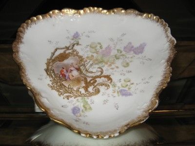   LIMOGES FRANCE *RARE* CAMEO TRIANGULAR BOWL PLATTER EUC  