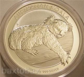 2012 *NEW* AUSTRALIAN KOALA BEAR SLEEPING 1 oz SILVER COIN *BU*  