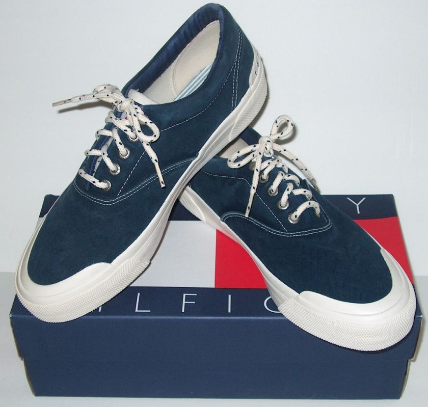 TOMMY HILFIGER BLUE CANVAS SNEAKER MEN SHOES SIZE 11.5  