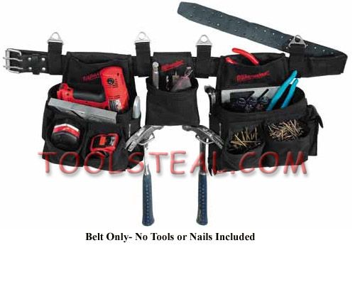 Milwaukee NEW 33 Pocket 3 Piece Tool Belt 49 17 0190  