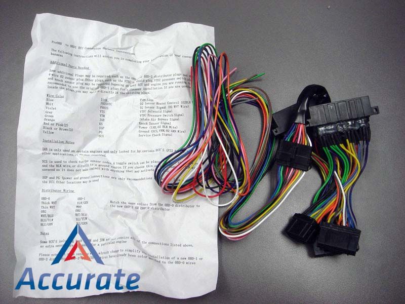 OBD0 to OBD1 CRX Civic ECU Jumper Conversion Harness  