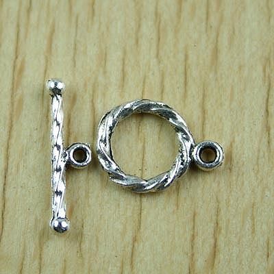 50sets Tibetan silver curved toggle clasps h1589  