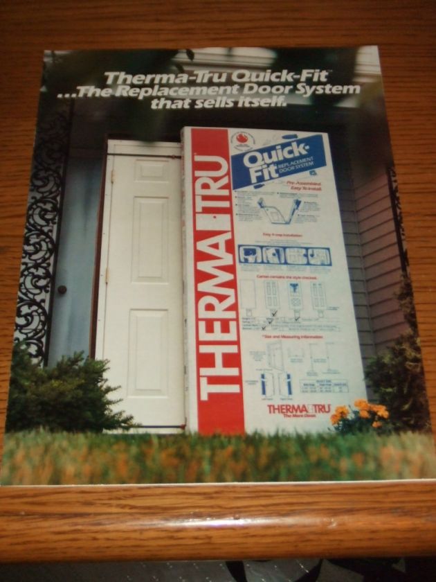 VINTAGE 1982 Therma Tru Quick Fit Replacement Door System Brochure 