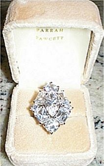   Fawcett Ring 20 CT 925 Marquise Cluster Signed Charlies Angels Girl