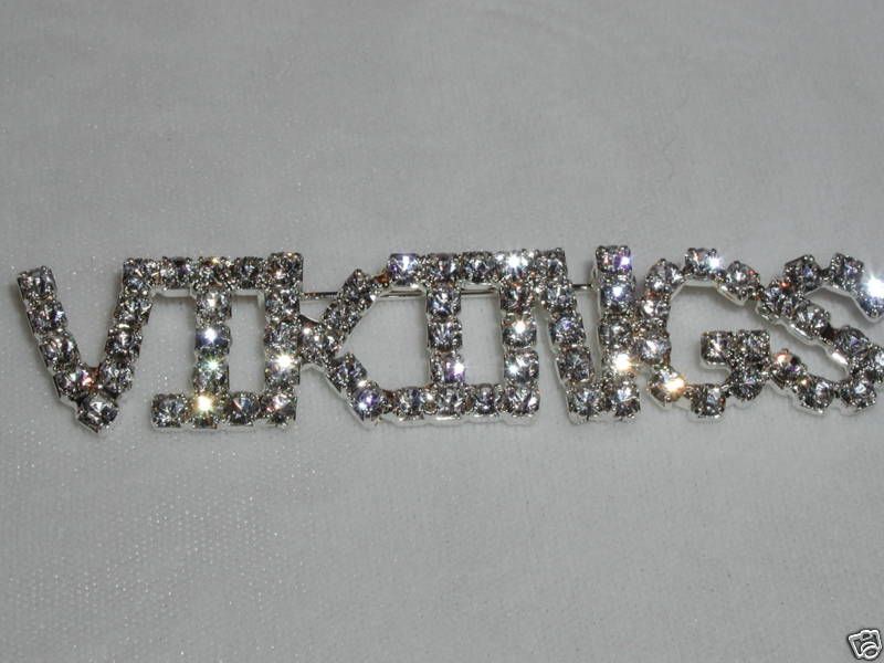 NFL FOOTBALL MINNESOTA VIKINGS CRYSTAL RHINESTONE PIN   