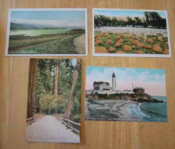 Old 1910s SAN MATEO County California POSTCARDS  