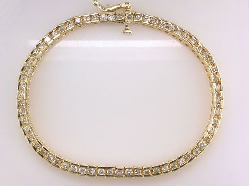   Diamond 1.50ct 14K Yellow Gold Ladies Tennis Bracelet Jewelry  