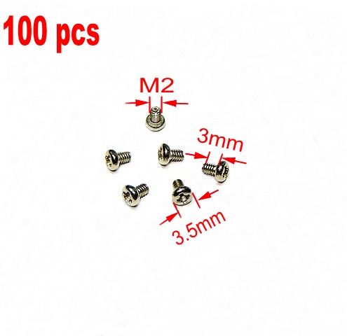 100 Machine Screw M2x3mm M2 Pan Head Laptop Steel Sil  