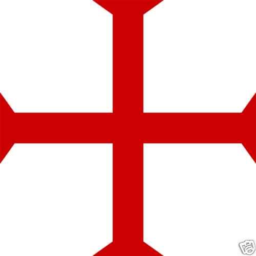 Knights Templar Red or Jerusalem Cross Decal 4.5 x4.5  