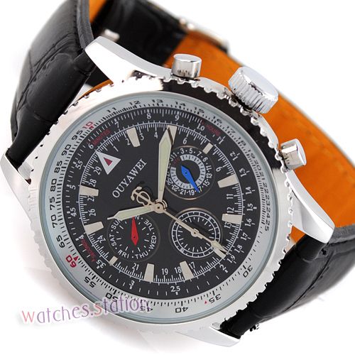 OHSEN 10M Waterproof Mens Automatic Mechanical 6 Hands Dive Watch 