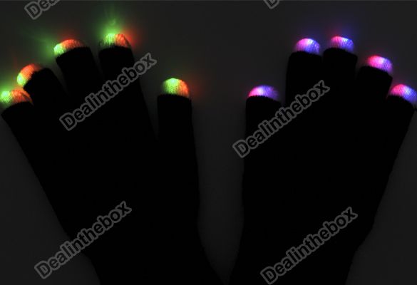 Light Up Gloves Function LED Lights Rave See Flashing  