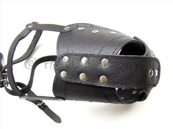 14 Genuine Leather Black STRONG ROTTWEILER Dog Muzzle  