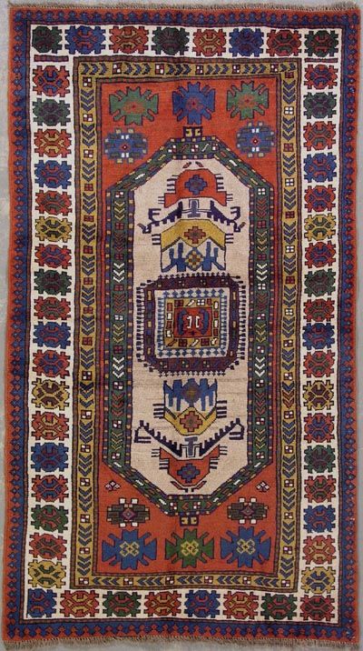 4x7 RED PERSIAN CAUCASUS ORIENTAL AREA RUG CARPET WOOL  