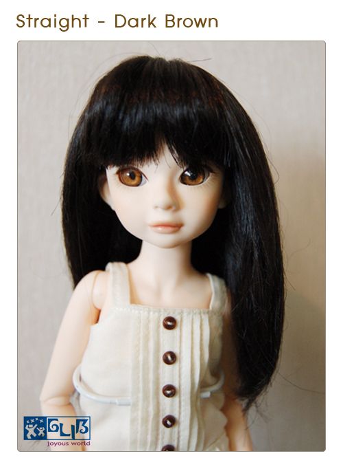 Long Strait 5 6 inch WIG  BJD, Porcelain  