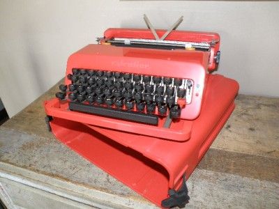 Vtg Rare Red Olivetti Valentine Typewriter Designed by Ettore Sottsass 