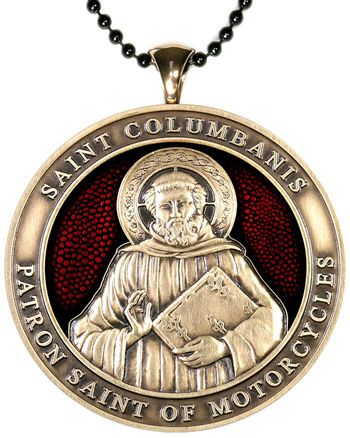 Harley Davidson Saint Columbanis Patron Saint Pendant  