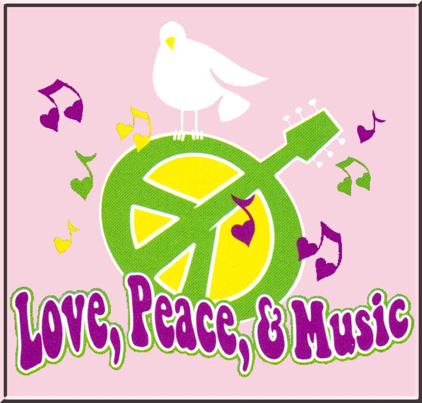 Love Peace Music Guitar Retro Shirt S L,XL,2X,3X,4X,5X  