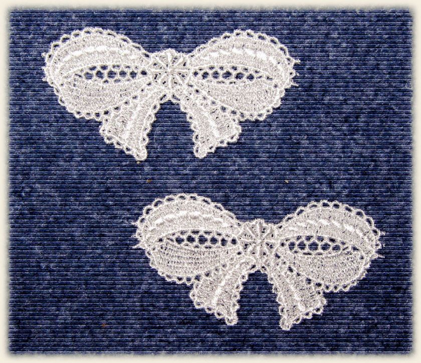 BRIDAL & METALLIC BOWS~LOVELY VENISE LACE BOW APPLIQUES  