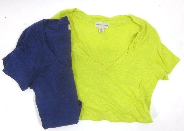 LOT 2 BROOKLYN INDUSTRIES Green Purple V Neck Tees XS  