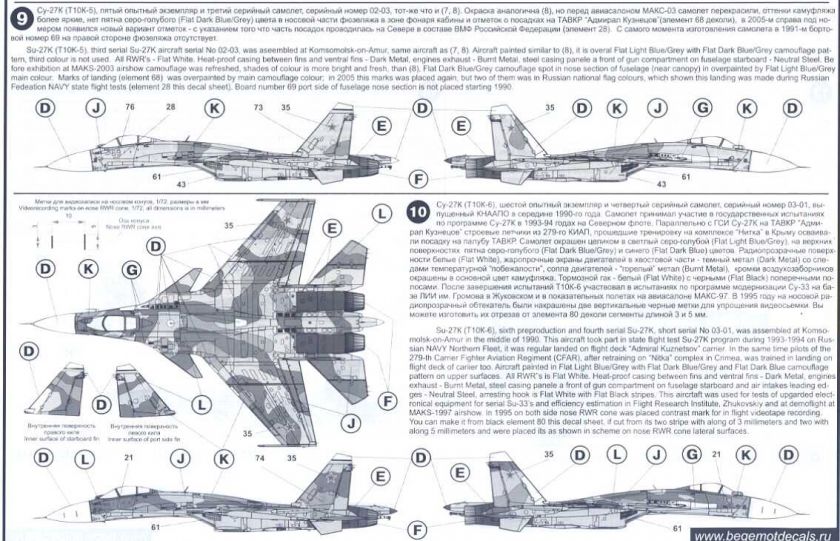   Decals 1/72 Russian SUKHOI Su 33 SEA FLANKER Jet Fighter  