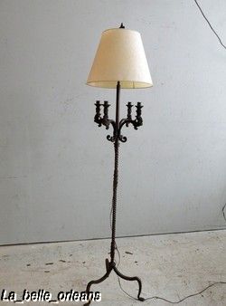 RARE WROUGHT IRON FIGURAL FLOOR LAMP. ELECTRIC/CANDLE  