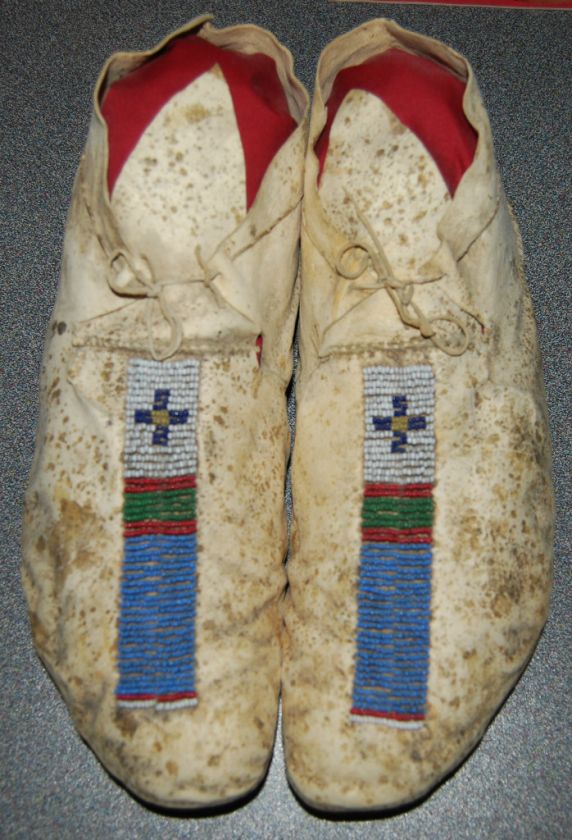 ARAPAHO 1880S MOCCASINS WITH PARFLECHE SOLES  