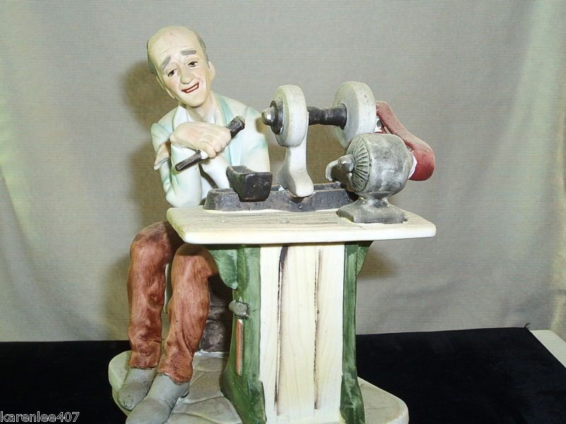 VINTAGE FIGURINE STONECUTTER DECORATIVE FIGURINE RARE  