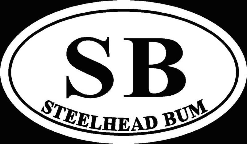 STEELHEAD BUM fly fishing vinyl decal sticker WHITE  