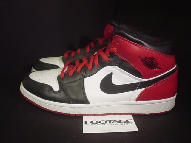 2007 Nike Air Jordan I Retro 1 OLD LOVE BMP WHITE BLACK TOE VARSITY 