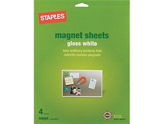 12 Staples 8 1/2 x 11 Magnetic Gloss White Sheets 718103042352 