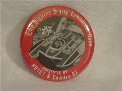 Squire Shop Exhibition Race 1979 Hydroplane Button  