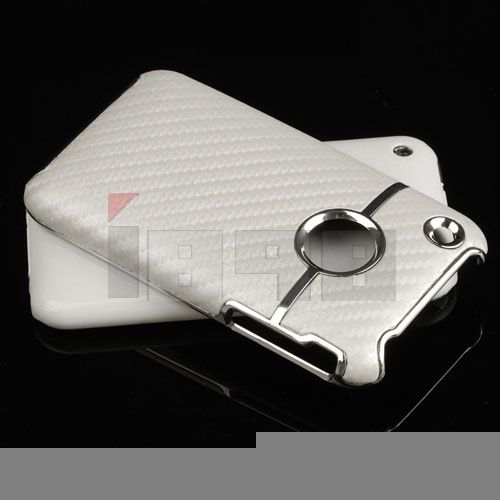 Deluxe Black Carbon Chrome Hard Back Case Cover for Apple iPhone 3G 