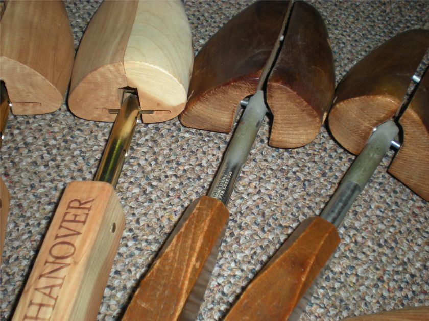 SETS VINTAGE SHOE TREES STRETCHER SPRING LOADED ADJUSTABLE WOOD 