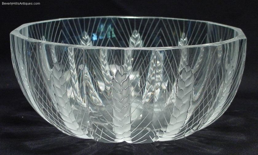 Rare Lalique Ceres Wheat Pattern Bowl Retired Model  