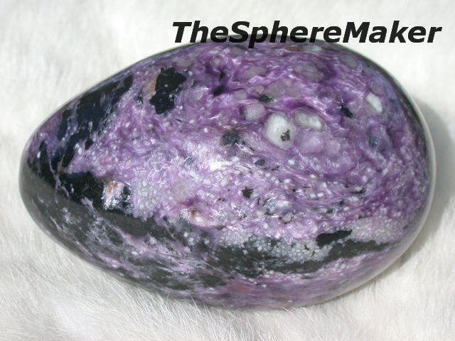 Siaz CHAROITE EGG PURPLE GEMSTONE sphere ball 3.2H  