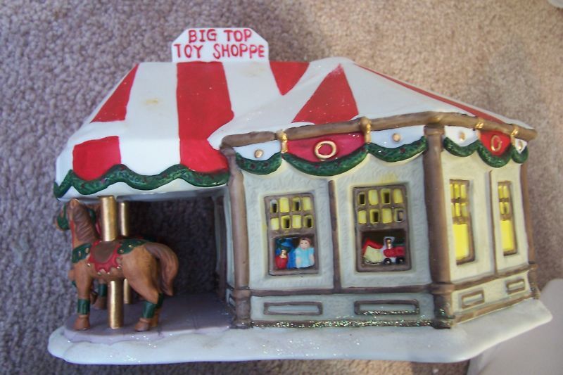 Santas Workbench Big Top toy Shop Lighted Village House  