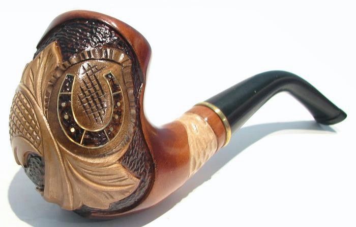 Briar Tobacco Smoking Pipe *Horseshoe on Happiness*#2  