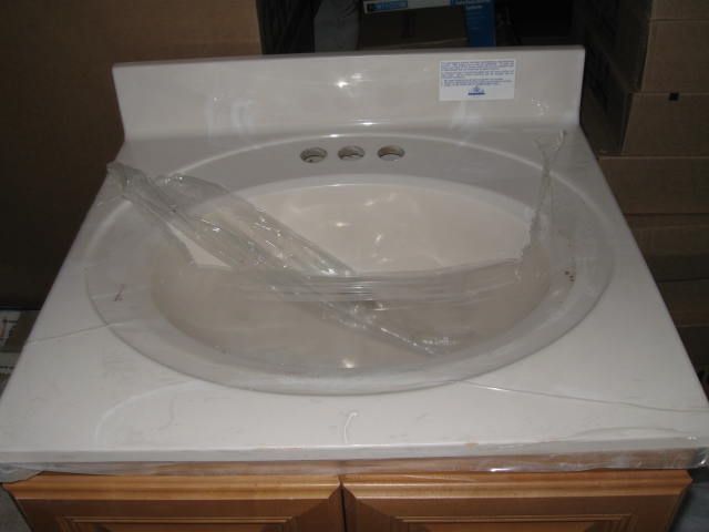 NEW CENTURY Cultured Marble Small Bathroom Vanity Top  