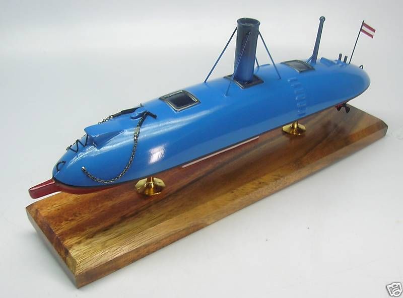 CSS Manassas Ship Civil War Steam Submarine Wood Model  