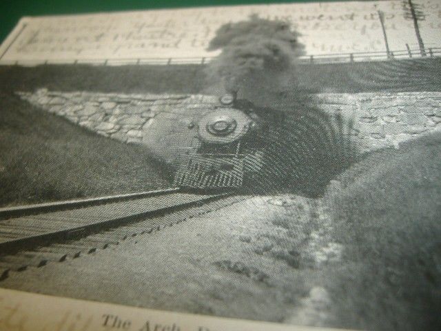 1908 RR STEAM LOCOMOTIVE ARCH DOVER NH Antique Postcard  