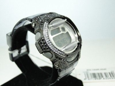 SHOCK BABY G LADIES BLACK SIMULATED DIAMOND WATCH  