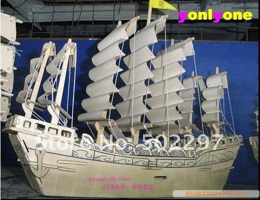 3DWoodenPuzzle chinese sailboat Ming Dynasty model ship kit  