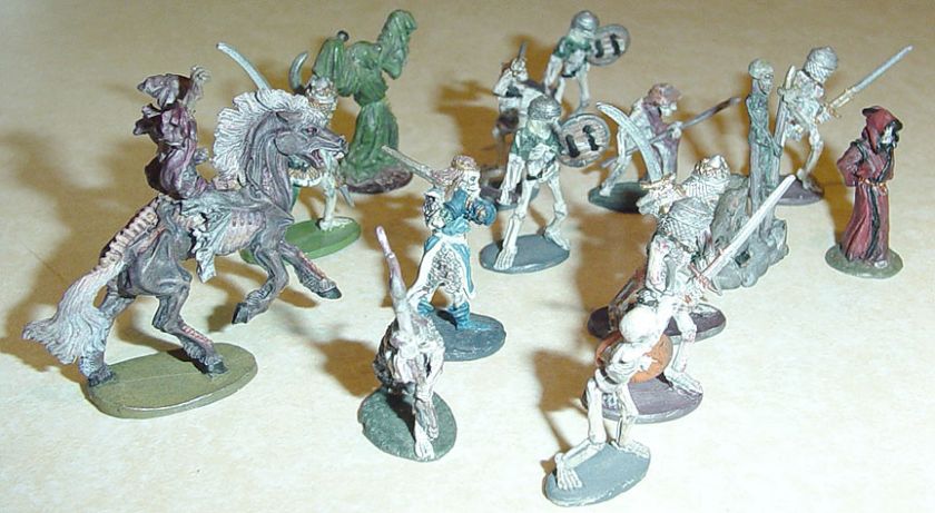 RAL PARTHA Lot of 15 Painted UNDEAD SKELETON Miniatures AD&D Dungeons 